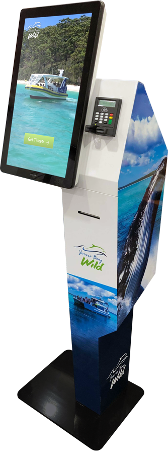 Our customised Versa kiosk, with specialised ID card holder
