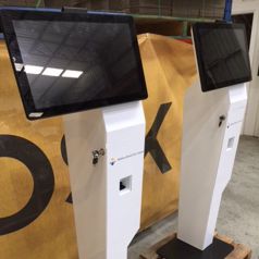 P21 kiosks configured for visitor sign-in, produced for Mildura Rural City Council