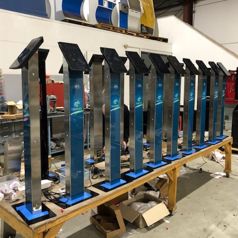 A group of Versa kiosks produced for ClubsNSW to suppor their ClubPASS initiative