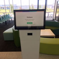 A Slimline kiosk designed to support visitor queue management at Clarence Correctional Centre