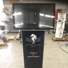 A 27 inch Slimline kiosk for viewing photos produced for Portarlington Golf Club