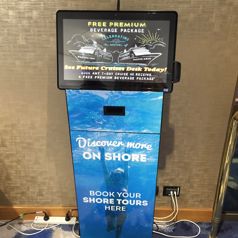 A Slimline kiosk for ticket bookings produced for P&O Cruises Australia