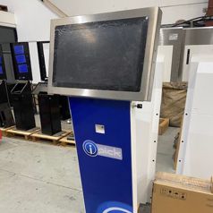 Heavy-duty Slimline kiosk with IP65-rated display as used in coal mining