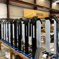 A group of Versa kiosks produced for ClubsNSW to support their ClubPASS initiative